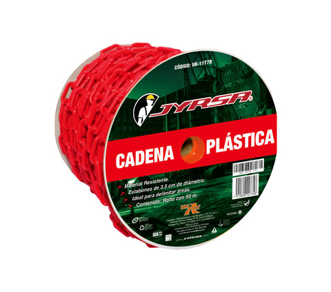 Cadena plástica roja