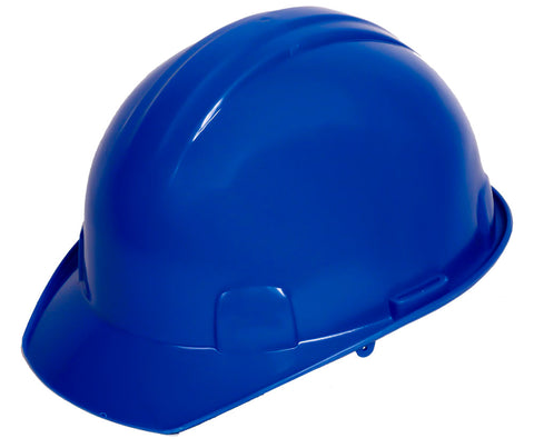 Casco azul tipo cachucha dieléctrico con suspensión plástica
