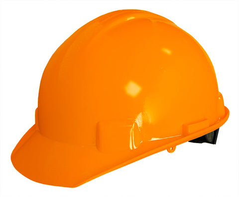 Casco anaranjado tipo cachucha dieléctrico con suspensión textil 6 puntos de matraca