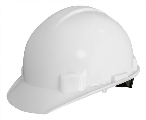 Casco blanco tipo cachucha con ajuste de matraca dieléctrico con suspensión plástica/textil