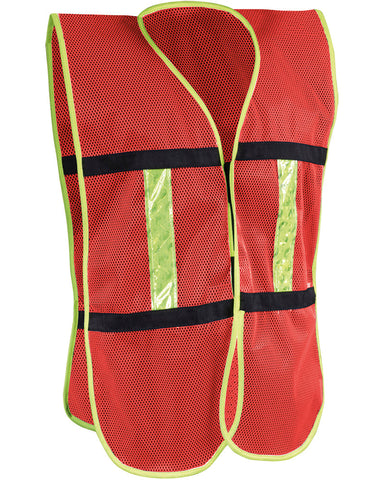 Chaleco de malla rojo con bies de alta visibilidad