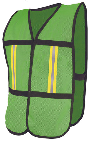 Chaleco de malla verde de alta visibilidad con reflejante textil